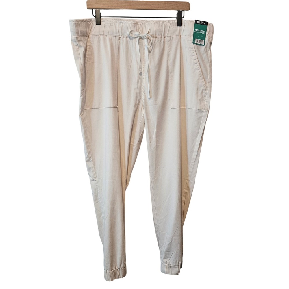 Buffalo David Bitton Cream Soft Tencel Pull-On Joggers Womens Size XL NWT Casual